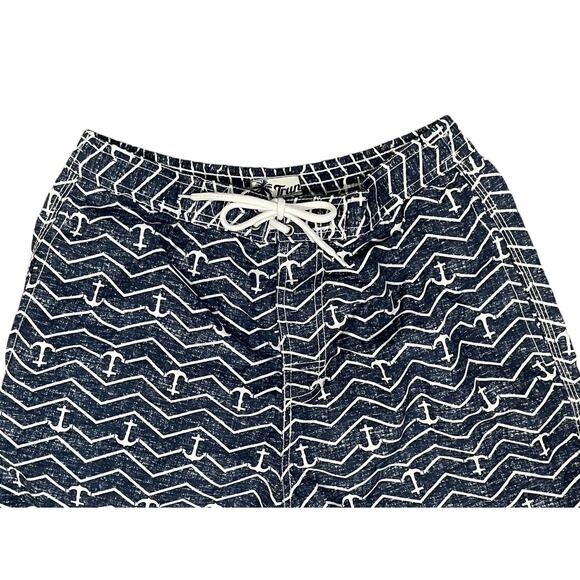 Trunks Surf & Swim Co. Men's Board Shorts Dark Blue Anchor‎ Drawstring Lined Med - Picture 2 of 7